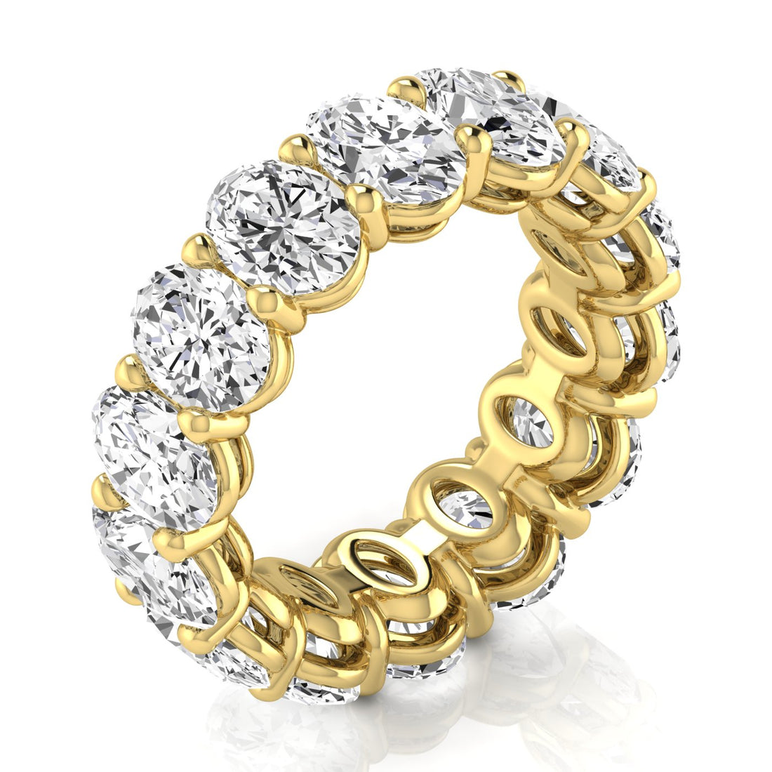 Jewels by Ray Dimoand 14K Oval Cut Lab Grown Diamond Eternity Band Elegant & Timeless Design | 14K Gold, Stone Size-0.75 | E-F Color, VS-SI Clarity | 30 Day Free Return