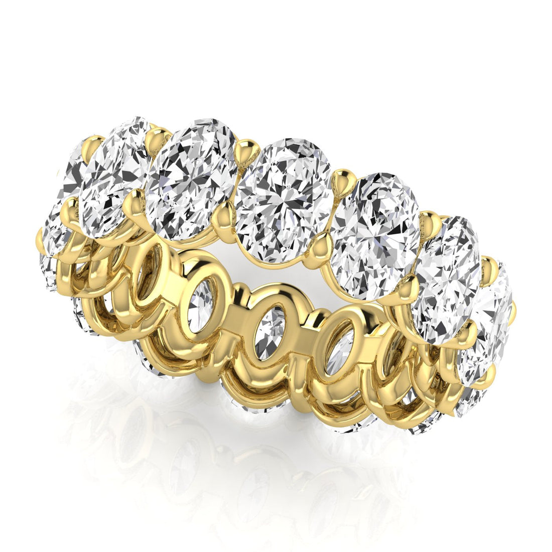 Jewels by Ray Dimoand 14K Oval Cut Lab Grown Diamond Eternity Band Elegant & Timeless Design | 14K Gold, Stone Size-0.75 | E-F Color, VS-SI Clarity | 30 Day Free Return
