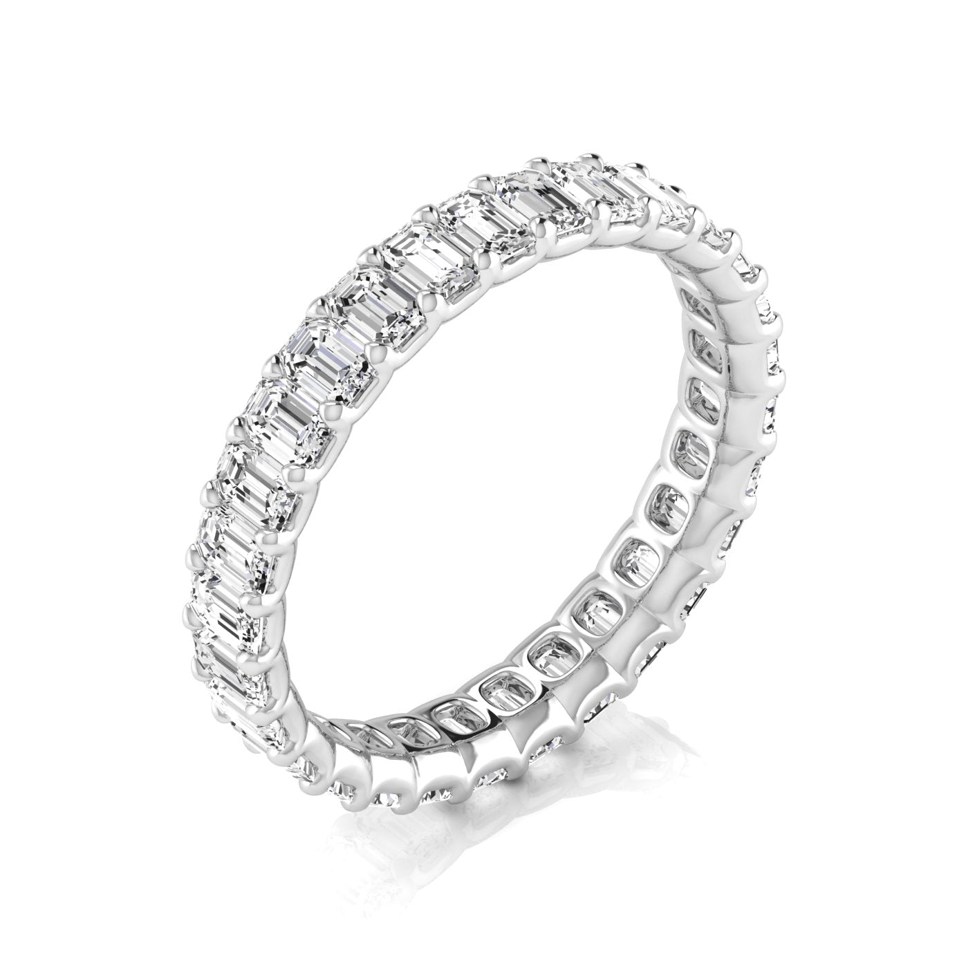 Jewels by Ray Dimoand 14K Gold Emerald Cut Lab Grown Diamond Eternity Band for Women | 14K Gold, Stone Size-0.10 | E-F Color, VS-SI Clarity | 30 Day Free Return