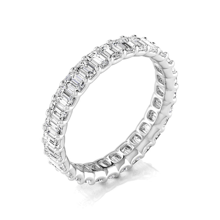 Jewels by Ray Dimoand 14K Gold Emerald Cut Lab Grown Diamond Eternity Band for Women | 14K Gold, Stone Size-0.10 | E-F Color, VS-SI Clarity | 30 Day Free Return