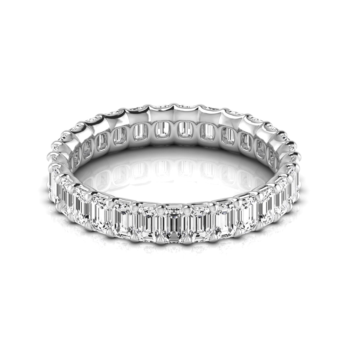 Jewels by Ray Dimoand 14K Gold Emerald Cut Lab Grown Diamond Eternity Band for Women | 14K Gold, Stone Size-0.10 | E-F Color, VS-SI Clarity | 30 Day Free Return
