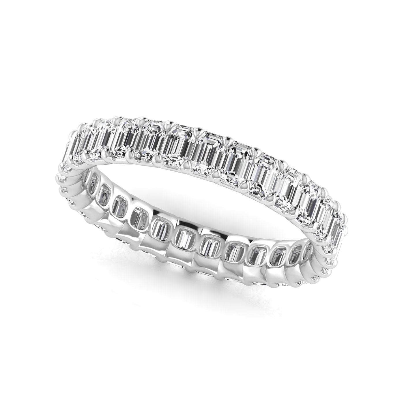Jewels by Ray Dimoand 14K Gold Emerald Cut Lab Grown Diamond Eternity Band for Women | 14K Gold, Stone Size-0.10 | E-F Color, VS-SI Clarity | 30 Day Free Return