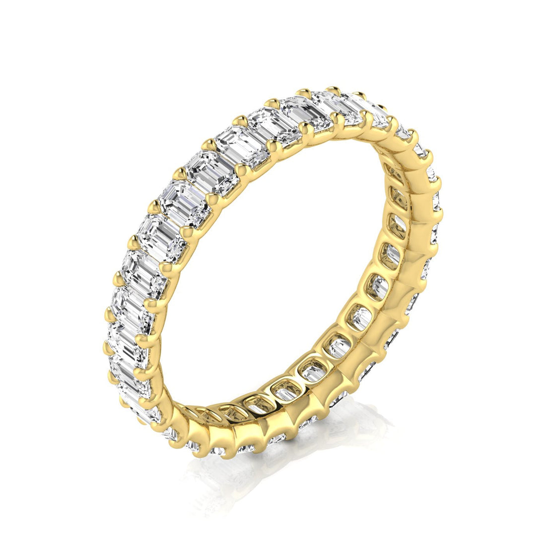 Jewels by Ray Dimoand 14K Gold Emerald Cut Lab Grown Diamond Eternity Band for Women | 14K Gold, Stone Size-0.10 | E-F Color, VS-SI Clarity | 30 Day Free Return