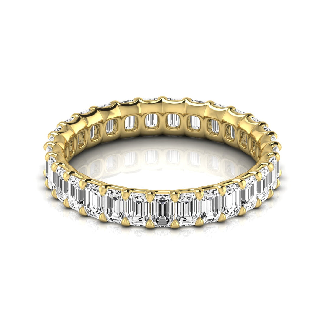 Jewels by Ray Dimoand 14K Gold Emerald Cut Lab Grown Diamond Eternity Band for Women | 14K Gold, Stone Size-0.10 | E-F Color, VS-SI Clarity | 30 Day Free Return