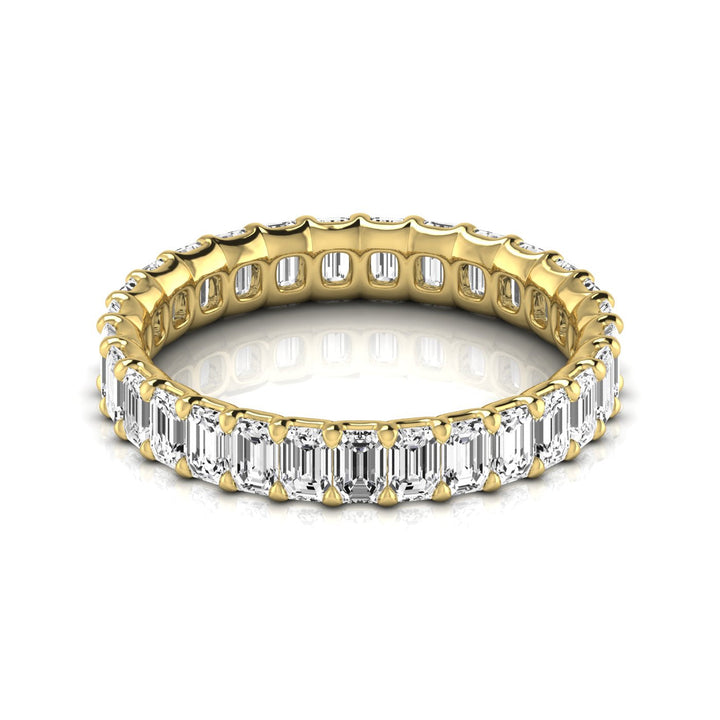 Jewels by Ray Dimoand 14K Gold Emerald Cut Lab Grown Diamond Eternity Band for Women | 14K Gold, Stone Size-0.10 | E-F Color, VS-SI Clarity | 30 Day Free Return