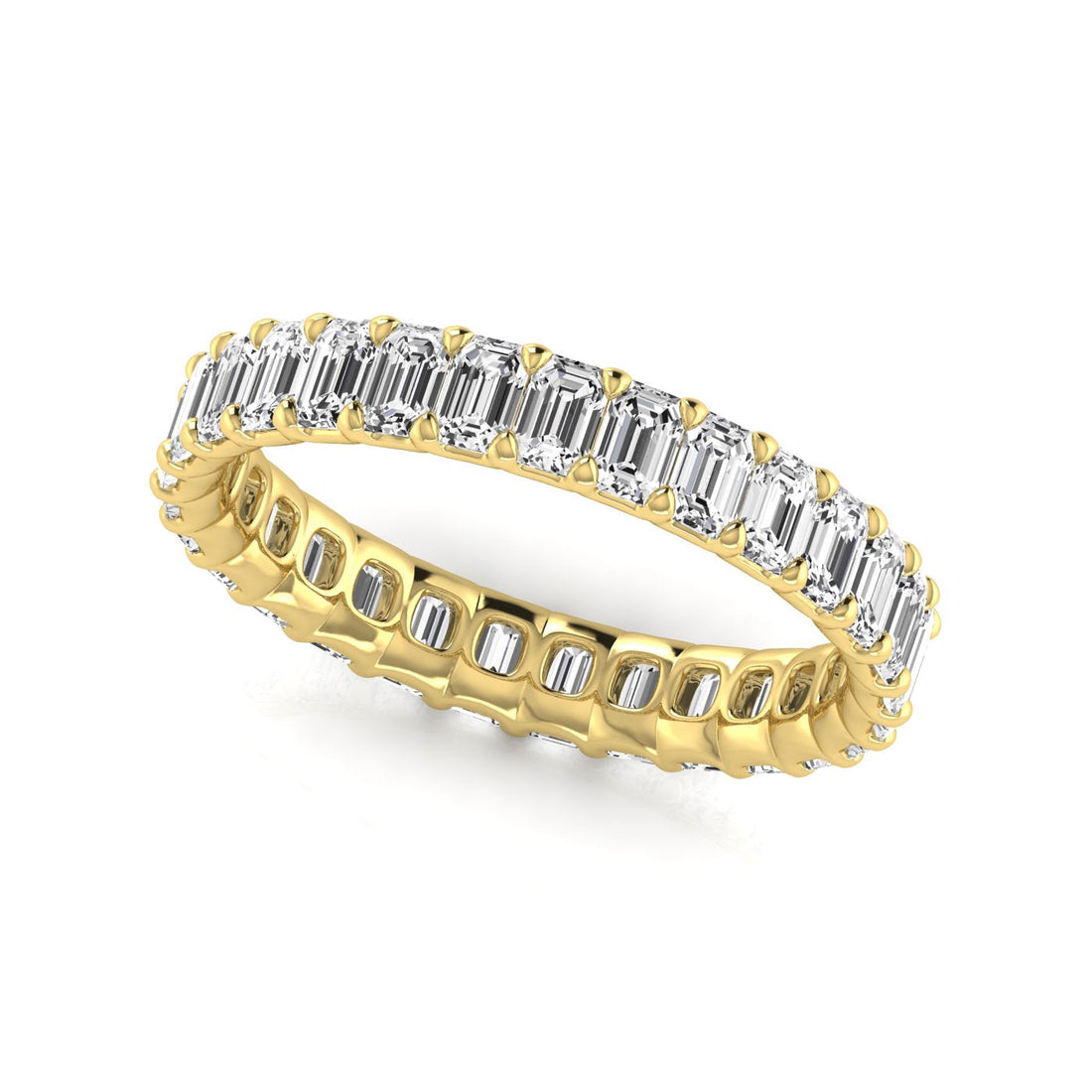Jewels by Ray Dimoand 14K Gold Emerald Cut Lab Grown Diamond Eternity Band for Women | 14K Gold, Stone Size-0.10 | E-F Color, VS-SI Clarity | 30 Day Free Return