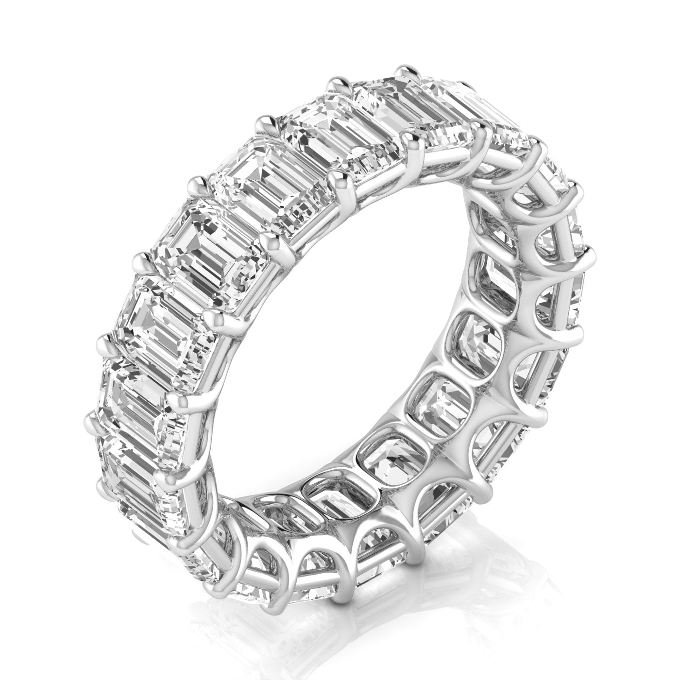 Jewels by Ray Dimoand 14K Gold Emerald Cut Lab Grown Diamond Eternity Band for Women | 14K Gold, Stone Size-0.50 | E-F Color, VS-SI Clarity | 30 Day Free Return