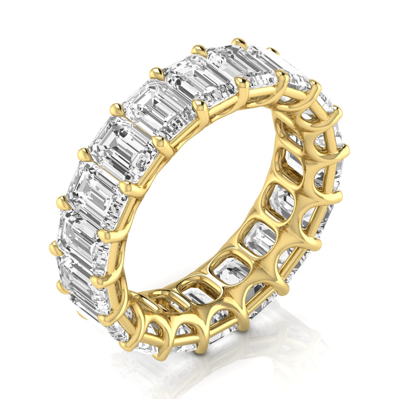 Jewels by Ray Dimoand 14K Gold Emerald Cut Lab Grown Diamond Eternity Band for Women | 14K Gold, Stone Size-0.50 | E-F Color, VS-SI Clarity | 30 Day Free Return