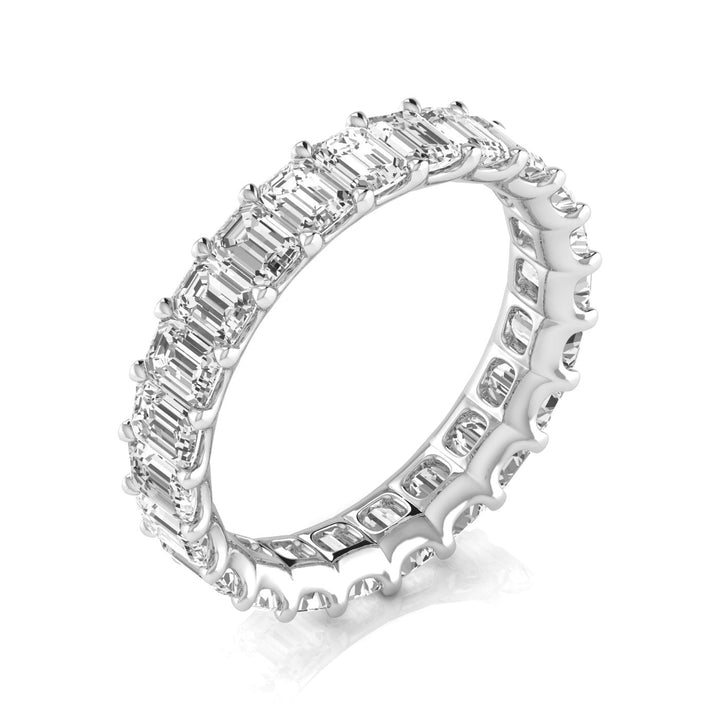 Jewels by Ray Dimoand 14K Gold Emerald Cut Lab Grown Diamond Eternity Band for Women | 14K Gold, Stone Size-0.20 | E-F Color, VS-SI Clarity | 30 Day Free Return