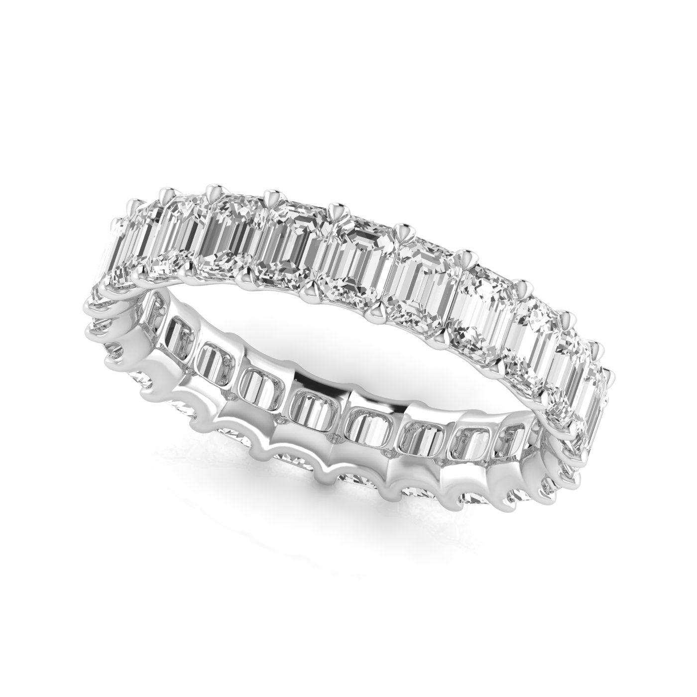 Jewels by Ray Dimoand 14K Gold Emerald Cut Lab Grown Diamond Eternity Band for Women | 14K Gold, Stone Size-0.20 | E-F Color, VS-SI Clarity | 30 Day Free Return