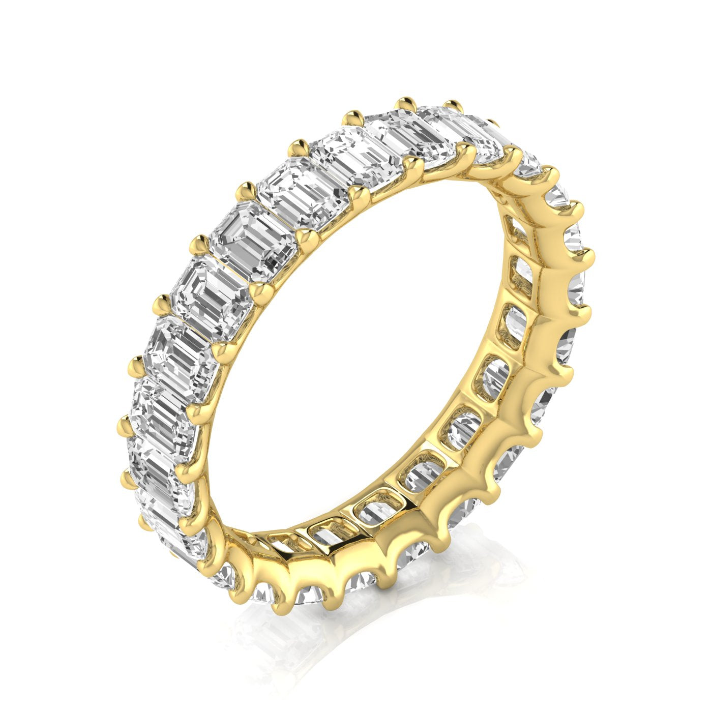 Jewels by Ray Dimoand 14K Gold Emerald Cut Lab Grown Diamond Eternity Band for Women | 14K Gold, Stone Size-0.20 | E-F Color, VS-SI Clarity | 30 Day Free Return