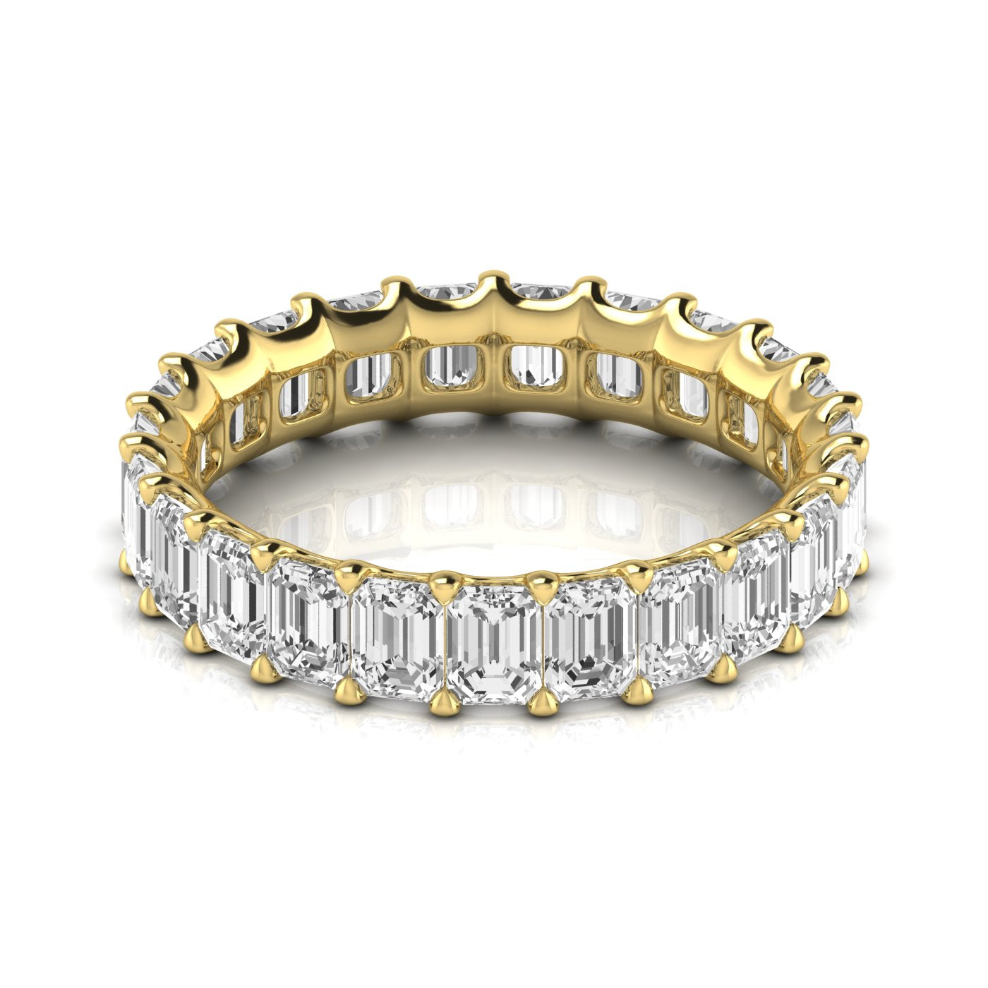 Jewels by Ray Dimoand 14K Gold Emerald Cut Lab Grown Diamond Eternity Band for Women | 14K Gold, Stone Size-0.20 | E-F Color, VS-SI Clarity | 30 Day Free Return