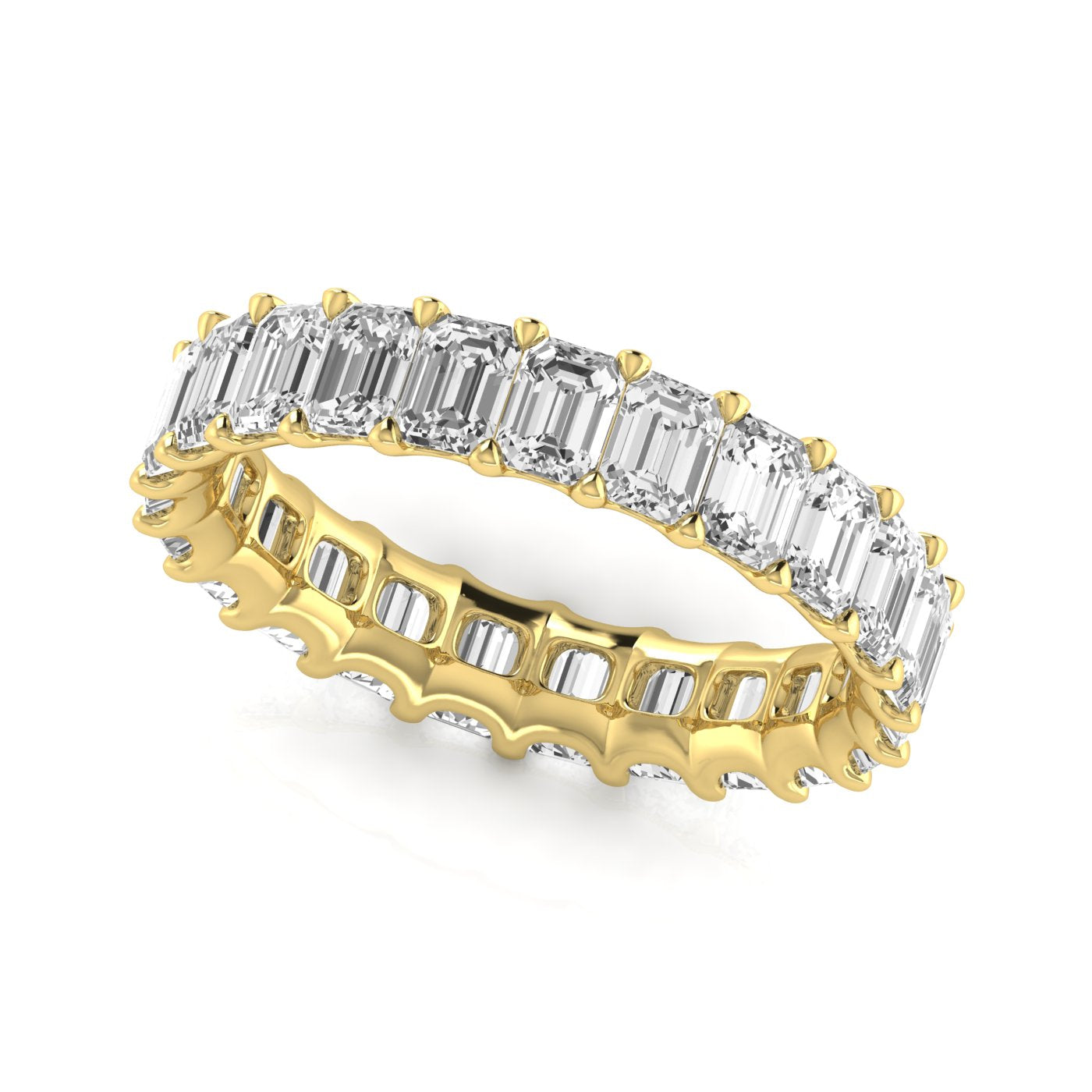 Jewels by Ray Dimoand 14K Gold Emerald Cut Lab Grown Diamond Eternity Band for Women | 14K Gold, Stone Size-0.20 | E-F Color, VS-SI Clarity | 30 Day Free Return