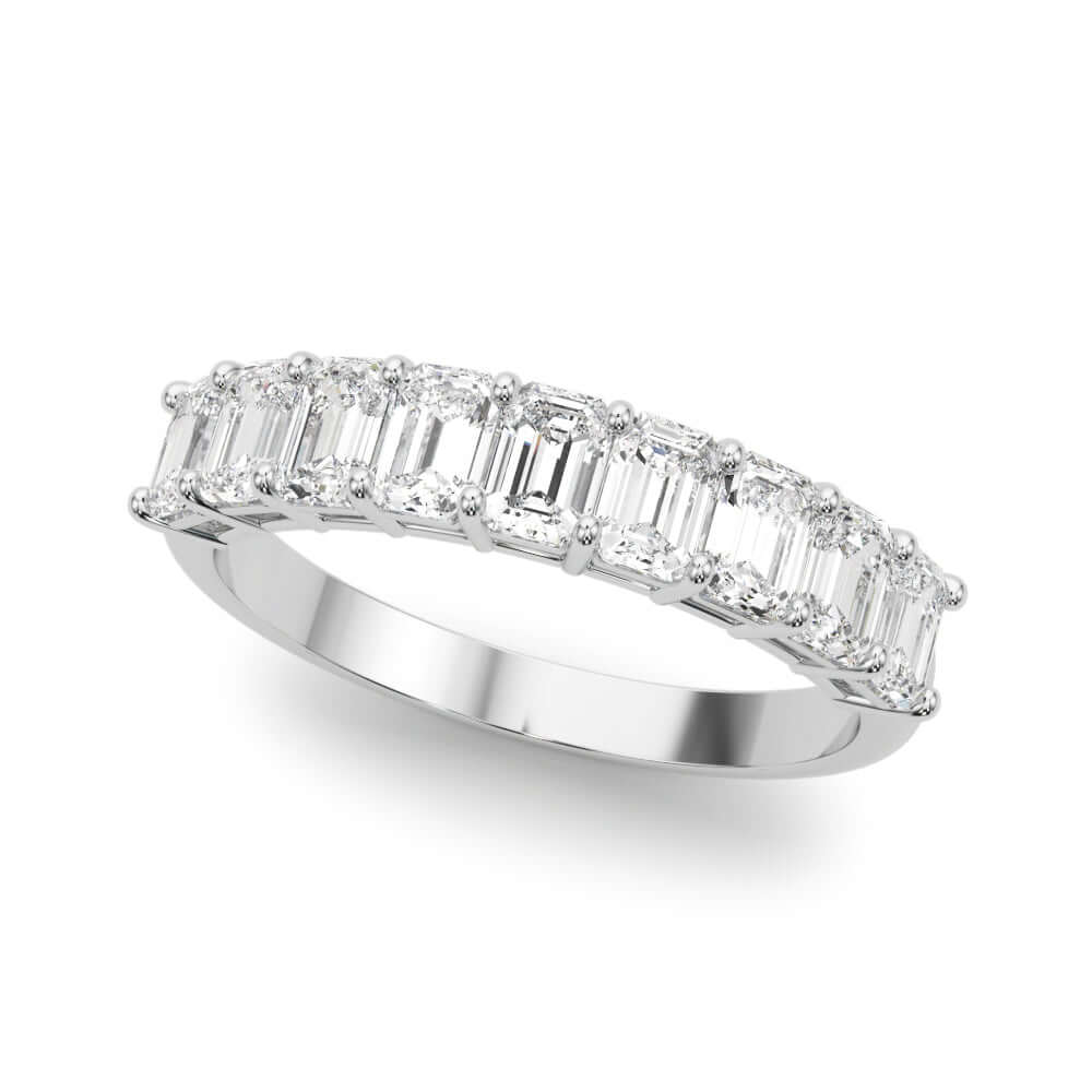 2 Carat Emerald Lab Grown 14K Diamond Nine Stone Anniversary Band for Women (F-G / VS-SI)