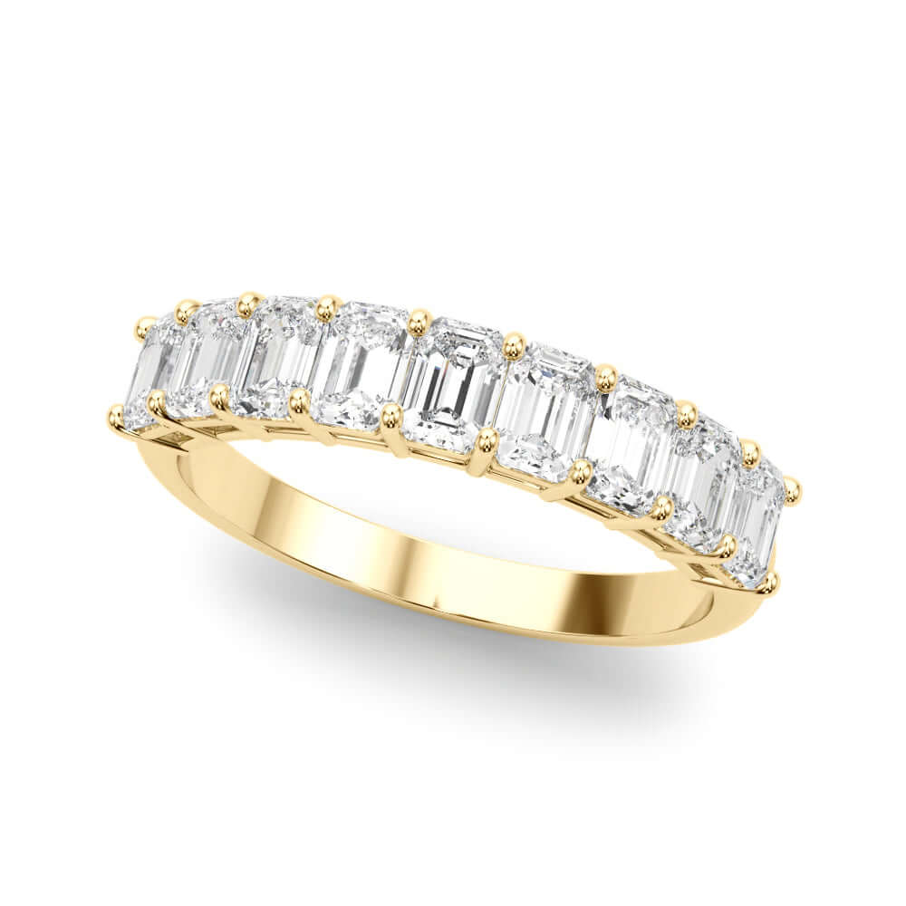 2 Carat Emerald Lab Grown 14K Diamond Nine Stone Anniversary Band for Women (F-G / VS-SI)