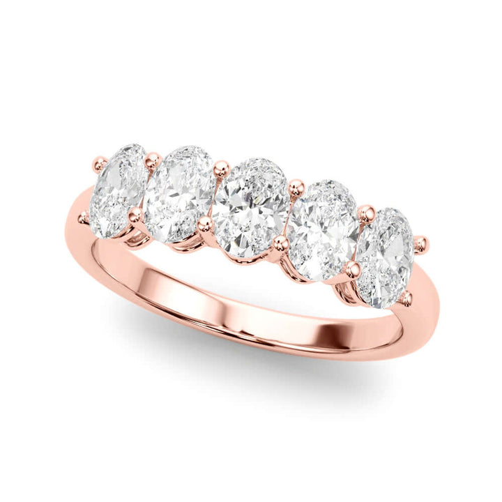 2 Carat Oval Lab Grown 14K Diamond Five Stone Anniversary Band for Women (F-G / VS-SI)