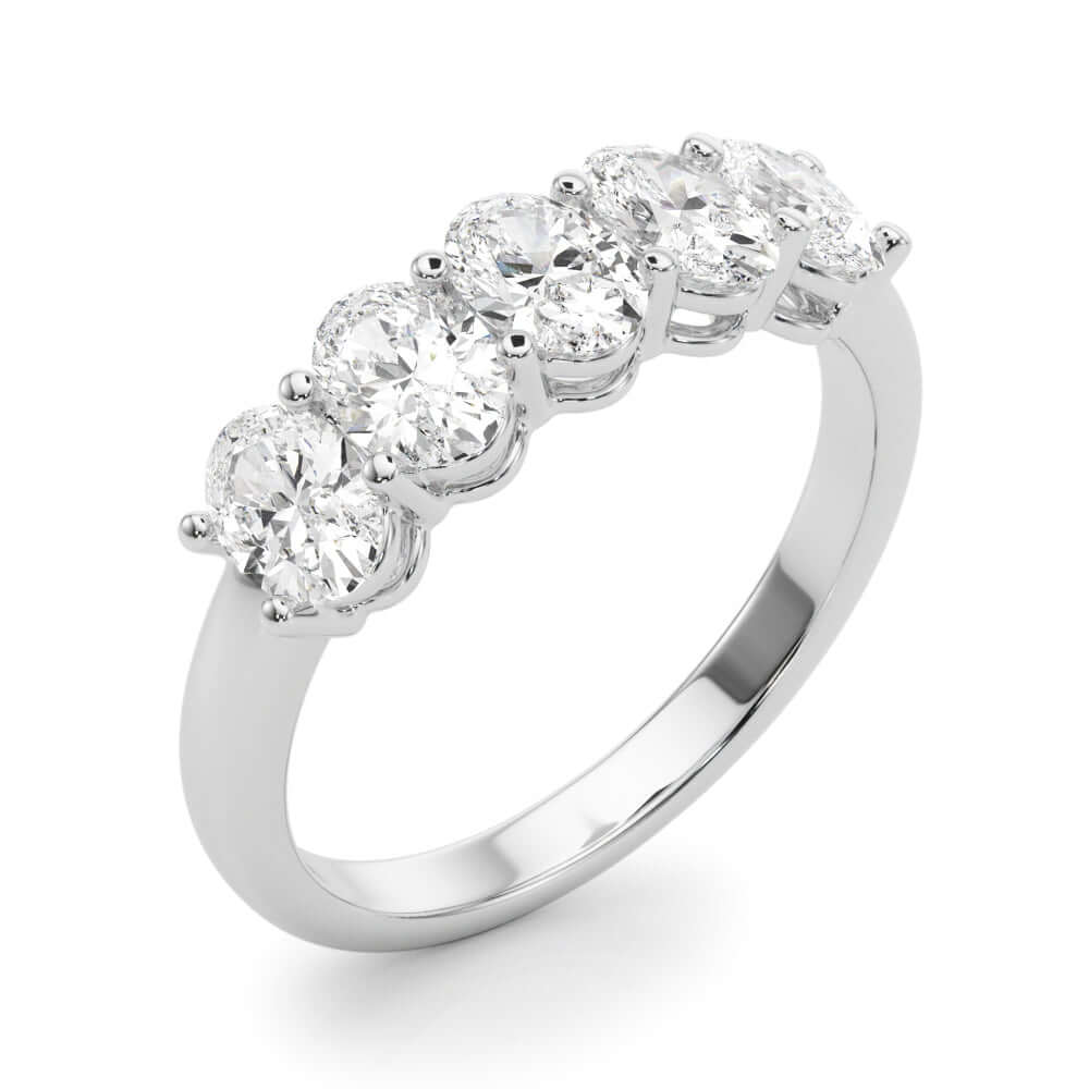 5 Stone Oval Grown Diamonds Rings 