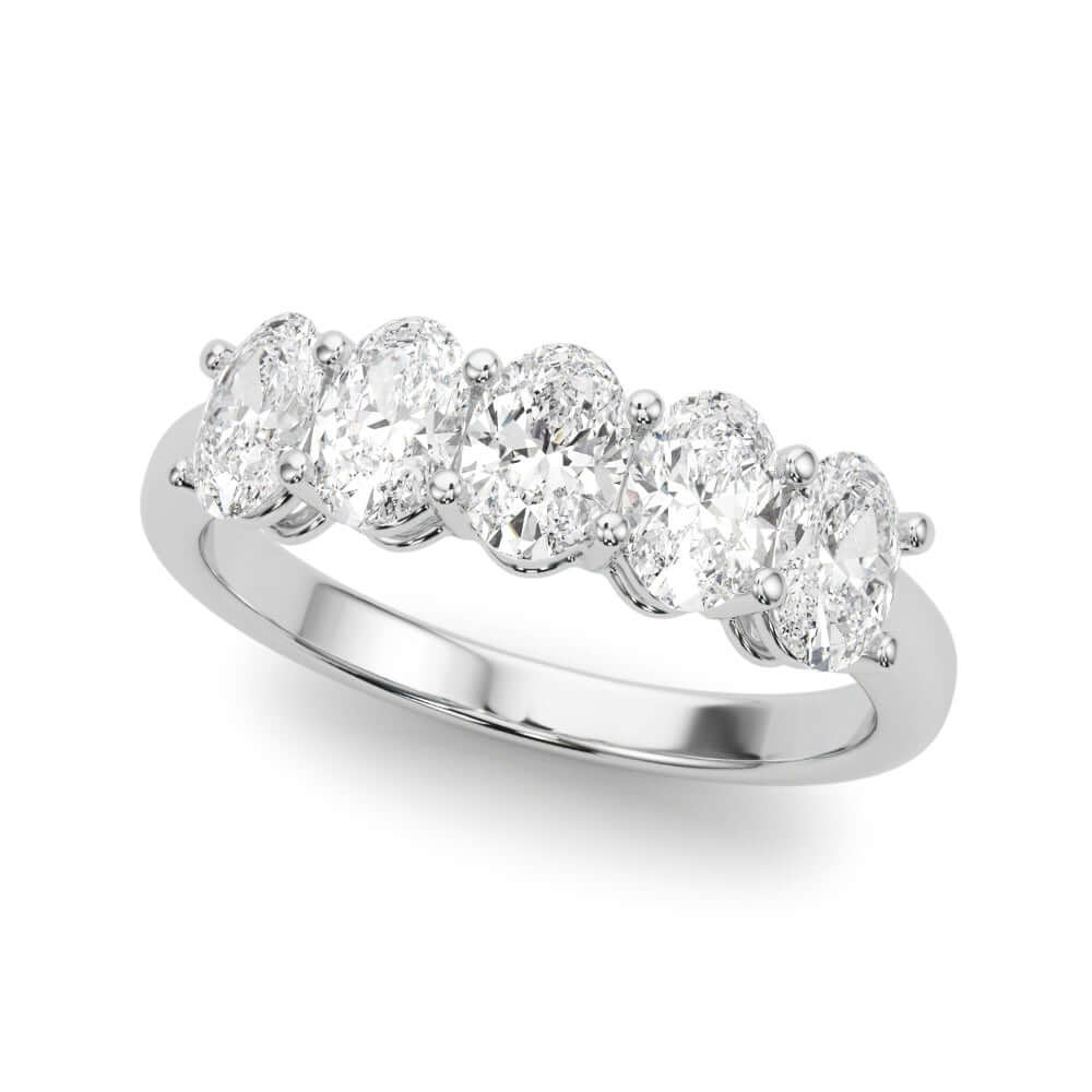 5 Stone Oval Grown Diamonds Rings 