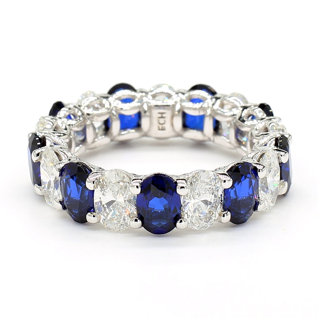 Jewels by Ray 14K White Gold Eternity Band Ring Pear-Shaped and Diamonds for Women