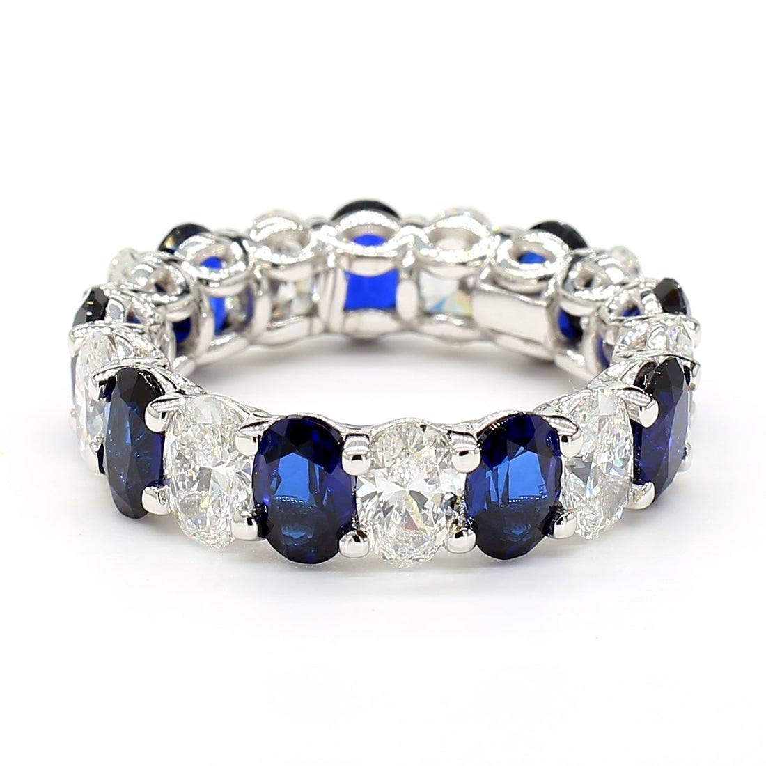 Jewels by Ray 14K White Gold Eternity Band Ring Pear-Shaped and Diamonds for Women