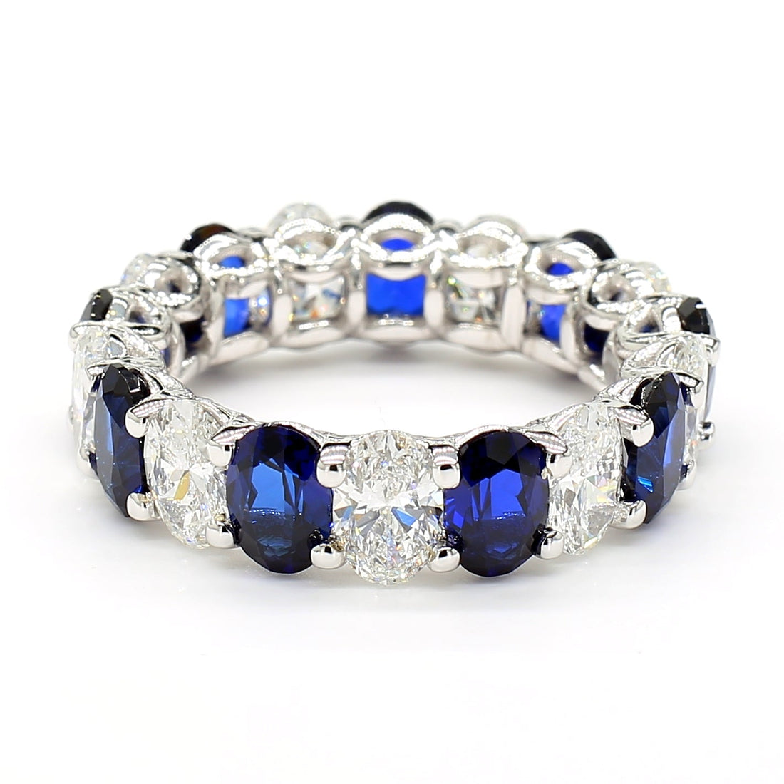 Jewels by Ray 14K White Gold Eternity Band Ring Pear-Shaped and Diamonds for Women