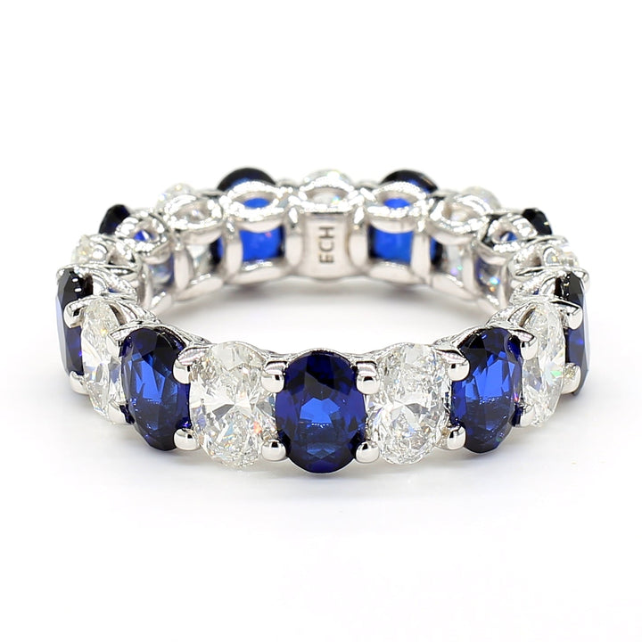 Jewels by Ray 14K White Gold Eternity Band Ring Pear-Shaped and Diamonds for Women